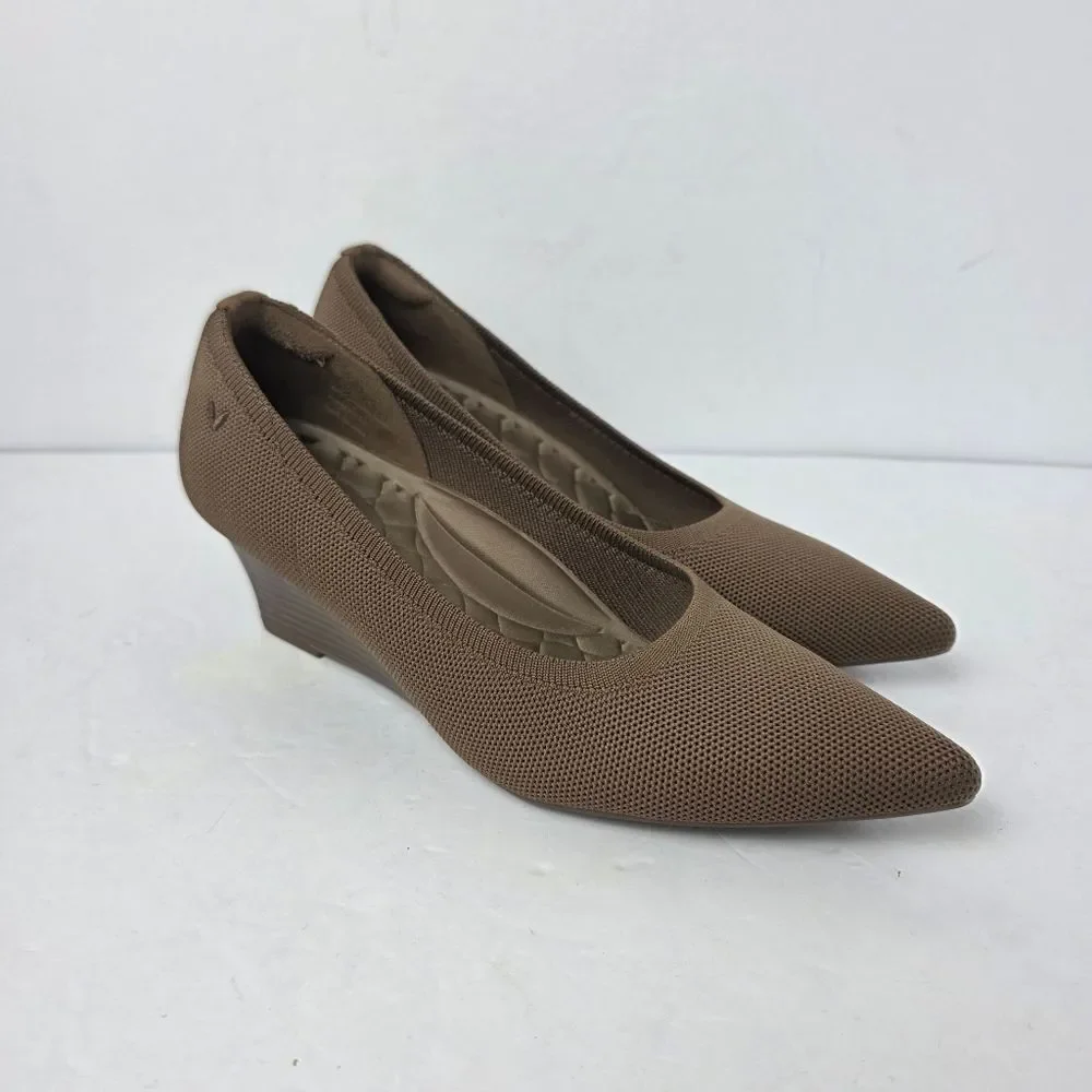 Vivaia Margot Wedge Pro Square Toe Wedge Heels Espresso Size 39.5 US 8.5